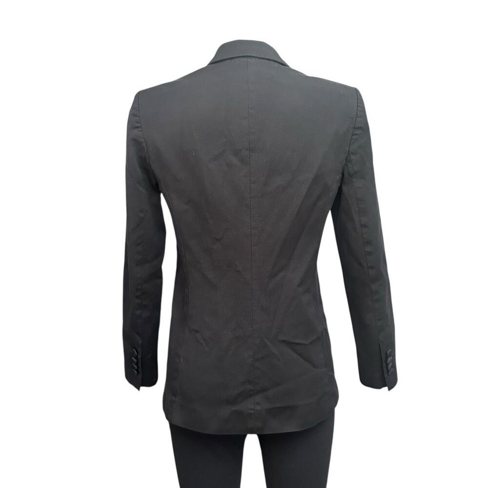 Rebecca Taylor Black Notched Collar Pleated Ruched Front Blazer Jacket sz 2 - Picture 5 of 10